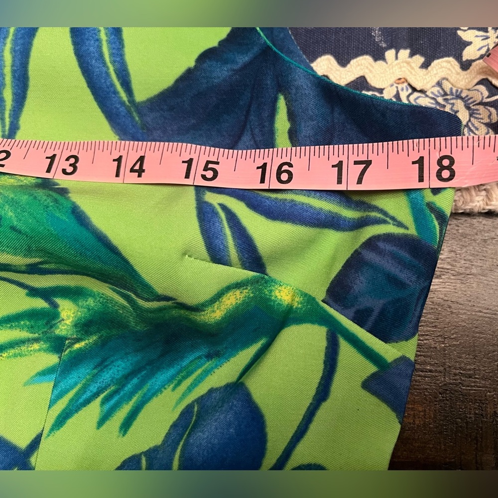 Vintage John Roberts Size 6 Hawaiian Tropical Green Blue Vacation Womens Dress - Picture 5 of 6